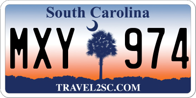 SC license plate MXY974