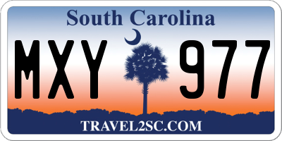 SC license plate MXY977