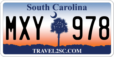 SC license plate MXY978