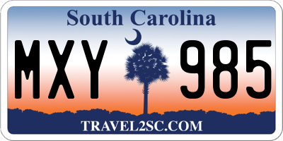 SC license plate MXY985