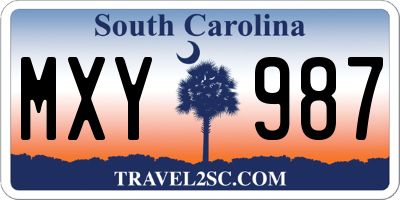 SC license plate MXY987