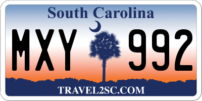 SC license plate MXY992
