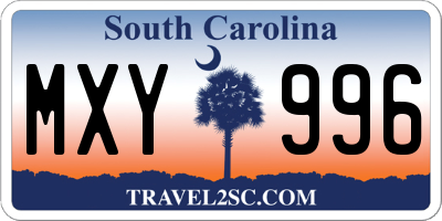 SC license plate MXY996