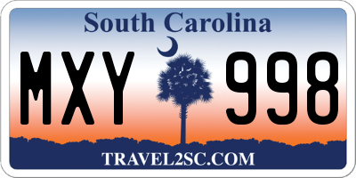 SC license plate MXY998
