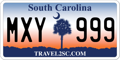 SC license plate MXY999