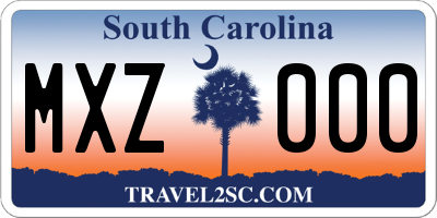 SC license plate MXZ000