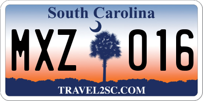 SC license plate MXZ016