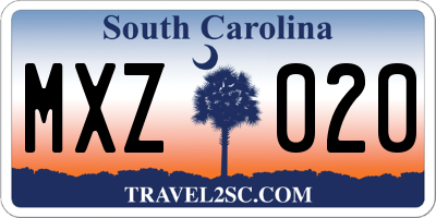 SC license plate MXZ020