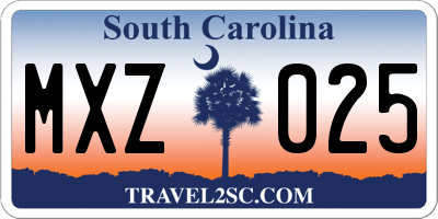 SC license plate MXZ025