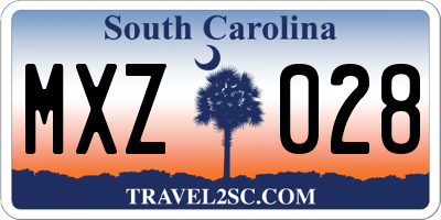 SC license plate MXZ028