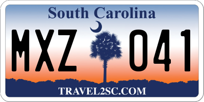 SC license plate MXZ041