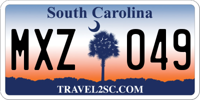 SC license plate MXZ049