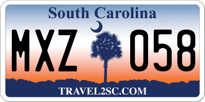 SC license plate MXZ058