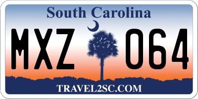 SC license plate MXZ064