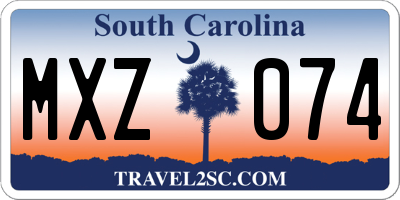 SC license plate MXZ074