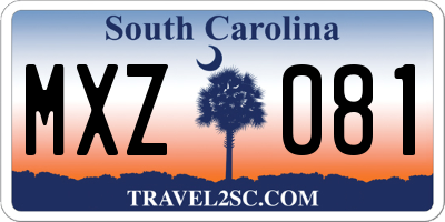 SC license plate MXZ081