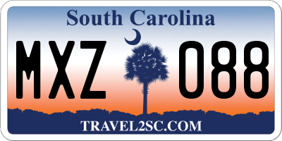 SC license plate MXZ088
