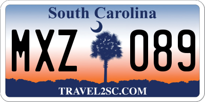 SC license plate MXZ089