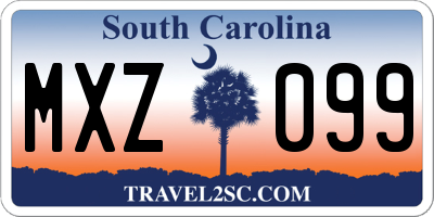SC license plate MXZ099