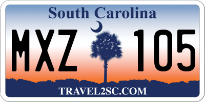 SC license plate MXZ105