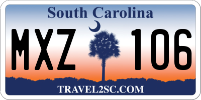 SC license plate MXZ106