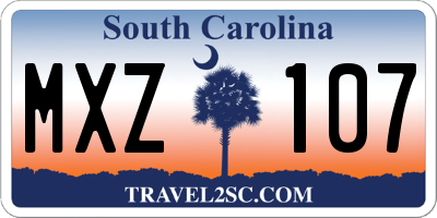 SC license plate MXZ107