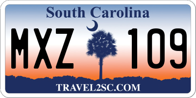 SC license plate MXZ109