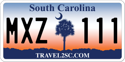 SC license plate MXZ111