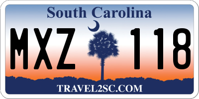 SC license plate MXZ118