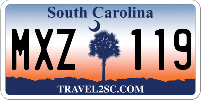 SC license plate MXZ119