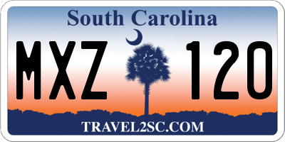 SC license plate MXZ120