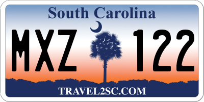 SC license plate MXZ122