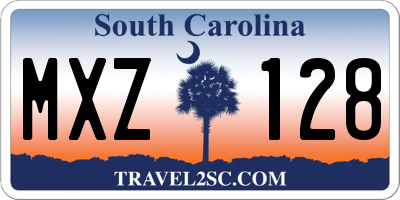 SC license plate MXZ128