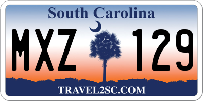 SC license plate MXZ129