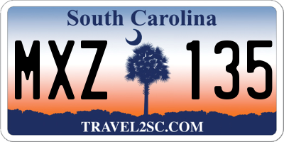 SC license plate MXZ135