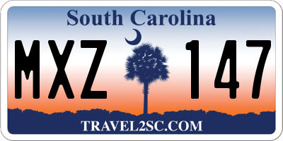 SC license plate MXZ147