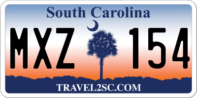 SC license plate MXZ154