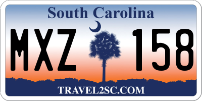SC license plate MXZ158