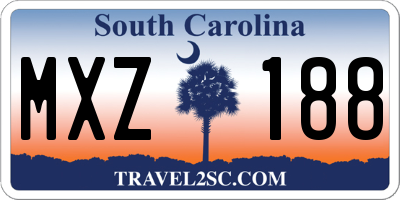 SC license plate MXZ188
