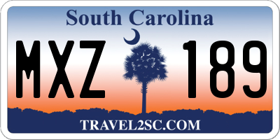 SC license plate MXZ189