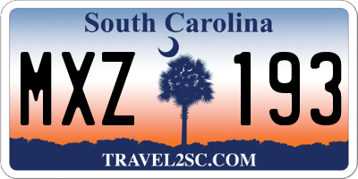 SC license plate MXZ193