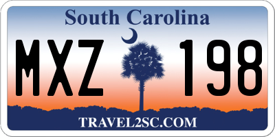 SC license plate MXZ198