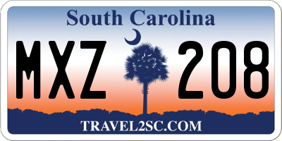 SC license plate MXZ208