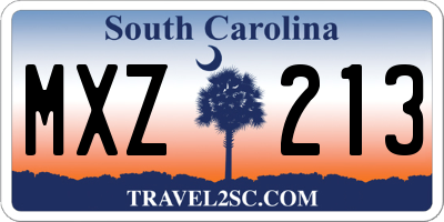 SC license plate MXZ213