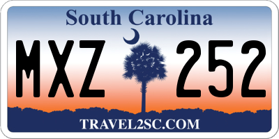 SC license plate MXZ252