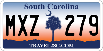 SC license plate MXZ279