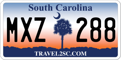 SC license plate MXZ288