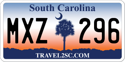 SC license plate MXZ296