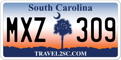 SC license plate MXZ309