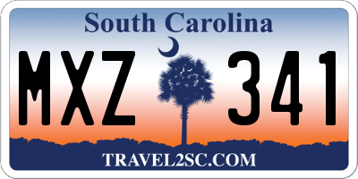 SC license plate MXZ341